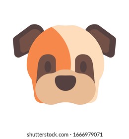 cabeza de perro lindo en el diseño de ilustración vectorial de fondo blanco