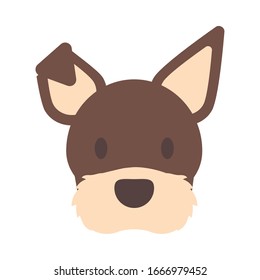 cabeza de perro lindo en el diseño de ilustración vectorial de fondo blanco