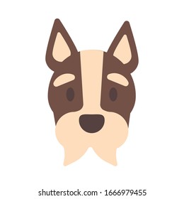 head of cute dog on white background vector illustration design