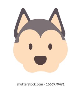 head of cute dog on white background vector illustration design