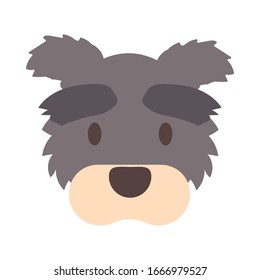cabeza de perro lindo en el diseño de ilustración vectorial de fondo blanco