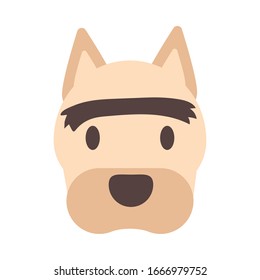head of cute dog on white background vector illustration design