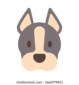head of cute dog on white background vector illustration design