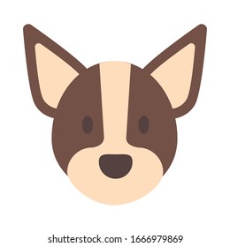 head of cute dog on white background vector illustration design