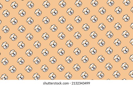 Head cute dog pattern background