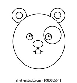 head cute hamster kawaii character