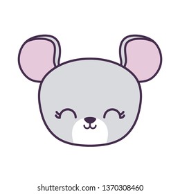 head of cute mouse animal isolated icon