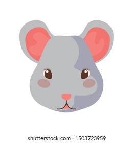 head of cute mouse with white background