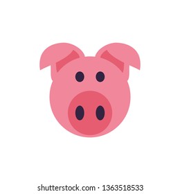 head of cute piggy isolated icon