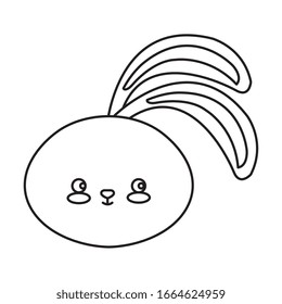 Kopf des süßen Kaninchens, einzelne Symbol Vektorillustration Design
