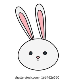cabeza de conejo lindo animal aislado icono ilustración vectorial diseño