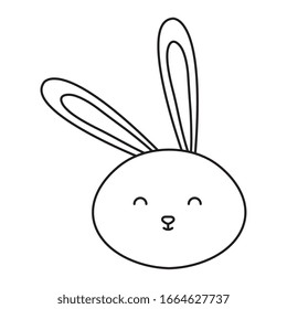 head of cute rabbit animal isolated icon vector illustration design