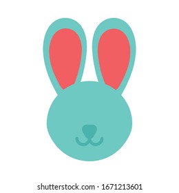 head of cute rabbit on white background vector illustration design