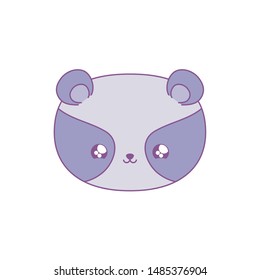 head of cute raccoon baby animal kawaii style