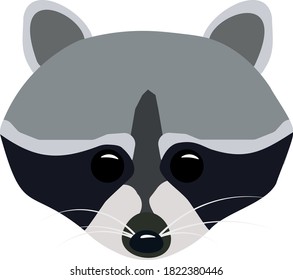 The head of a cute raccoon for icon, eps10.
