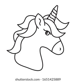 head of cute unicorn fantasy isolated icon vector illustration design