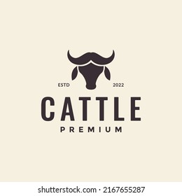head dairy cows hipster logo design vector graphic symbol icon illustration creative idea