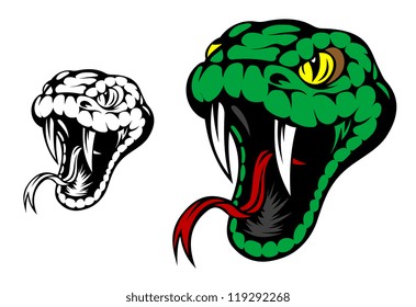 Head of danger aggressive snake for mascot design. Jpeg version also available in gallery