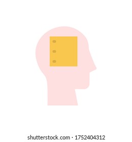 head data icon. Simple color vector elements of brain process icons for ui and ux, website or mobile application