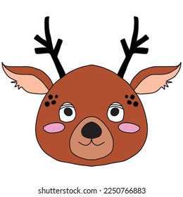 Head deer animal isolated on white background. Deer logo