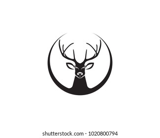 Head deer animals logo black silhouete icons