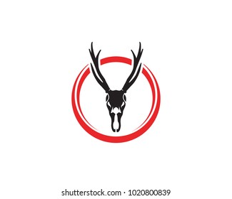 Head deer animals logo black silhouete icons