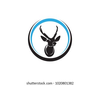 Head deer animals logo black silhouete icons