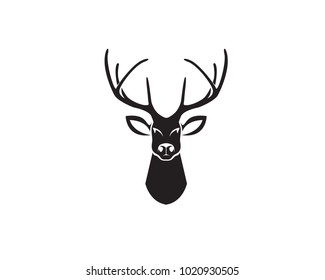 Head deer animals logo black silhouete icons