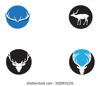 Head deer animals logo black silhouete icons