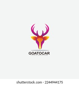 head deer colorful logo gradient icon illustration