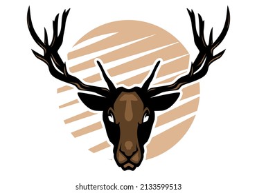Plantilla de diseño de ilustración de deer de cabezal