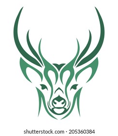 HEAD DEER GREEN