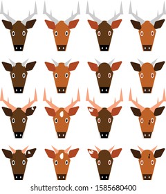 head deer with horns vector