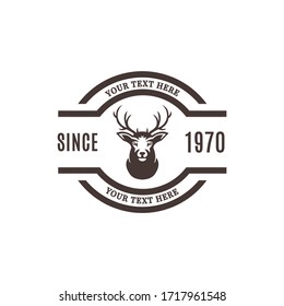 Head Deer Hunter Logo Design Vector