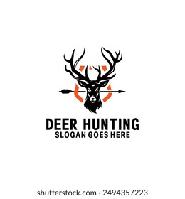 Head Deer Hunting Logo Template