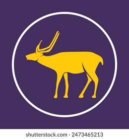 Head deer Icon abstract beautiful purple background vector illustration design