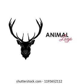 Head deer icon logo symbol vector illustration
