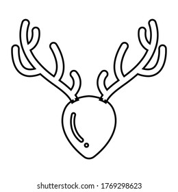Head deer icon, outline vector sign, linear style pictogram isolated on white. Symbol, logo illustration. Editable stroke. Eps10 vector illustration.