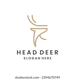 Head deer Logo Concept Design Template Element Vector Illustration.