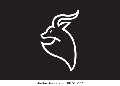 head deer logo, deer flat vector illustration