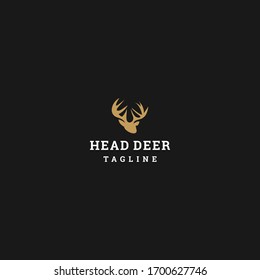 Head Deer logo template design in Vector illustration 
