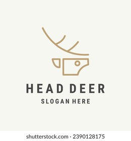 head deer logo template vector illustration design
