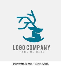head deer logo vector. Animal logo template