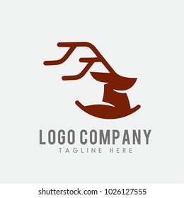 head deer logo vector. Animal logo template
