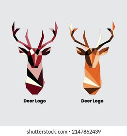 Head Deer logo vector geometric art