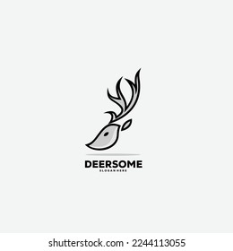 diseño de la plantilla del logotipo de la mascota del venado de cabeza