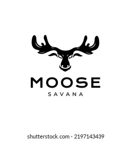 head deer moose logo design vector