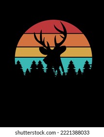 Head Deer Retro. Vector. illustration.
