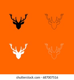 Head deer  set  icon .