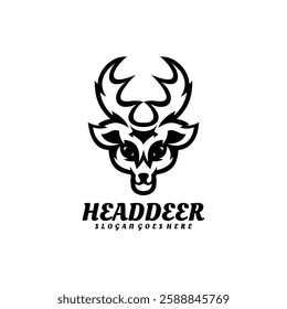head deer silhouette logo design